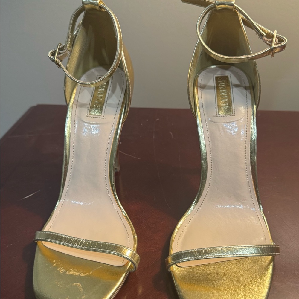 Elegant Gold High Heel Sandals